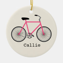 Hot Pink Bicycle Personalised Ornament