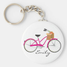 Hot PInk Bicycle with Oranges Key Chains