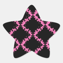 hot pink black diamond mod damask star stickers