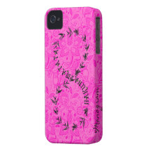 Hot Pink & Black Hakuna Matata Infinity Symbol iPhone 4 Case-Mate Case