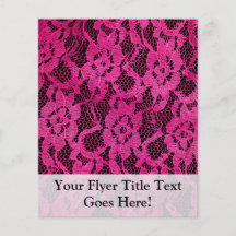 Hot Pink/Black Lace-Look Personalized Flyer