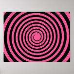 Hot Pink & Black Spiral Customized Template Poster