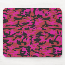 Hot pink camo pattern mouse pads