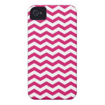 Hot pink chevron zig zag textured zigzag pattern Case-Mate iPhone 4 case