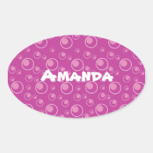 Hot Pink Circles Pattern Background Custom Sticker