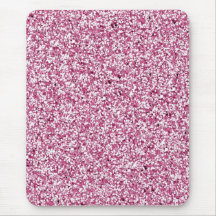 Hot Pink  Faux Glitter Girly Bling Mouse Pad