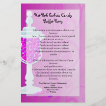 Hot Pink Fuchsia Candy Buffet Personalized Flyer
