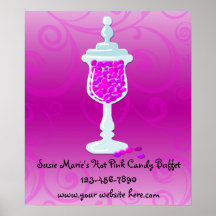 Hot Pink Fuchsia Candy Buffet Posters