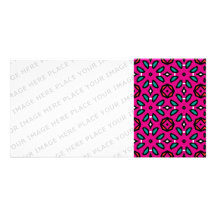 Hot Pink Geometric Floral Pattern Personalized Photo Card