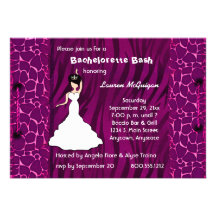 Hot Pink Giraffe And Zebra Party Invitation