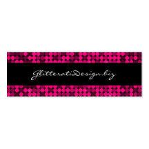 Hot Pink Glam Skinny Bizcard Business Card Templates