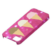 Hot pink glitter ice cream cones iPhone 5 case