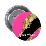 Hot pink & gold fleur de lys