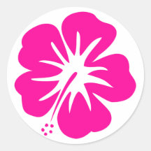 Hot Pink Hibiscus Stickers
