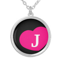 Hot Pink Inital Necklace
