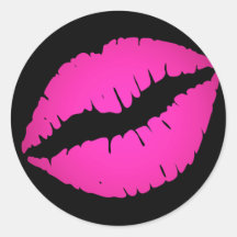Hot Pink Kiss Stickers