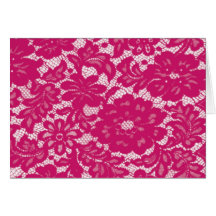 Hot pink lacy greeting cards