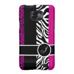 Hot Pink Leopard and Zebra Monogram Animal Print Samsung Galaxy Cover