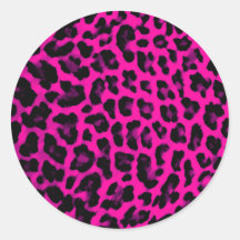 Hot Pink Leopard Print Sticker