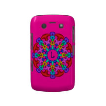 Hot Pink mandala case with Monogram Blackberry Bold Cases