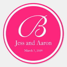 Hot Pink Monogram Stickers