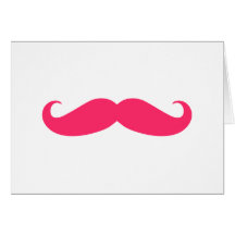 Hot Pink Moustache Greeting Card