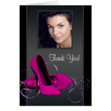 Hot Pink Photo Thank You Cards