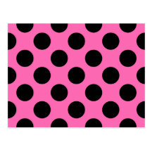 Hot Pink Polka Dots Postcard