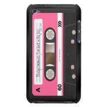 Hot Pink Retro Cassette Tape Personalised Case Case-Mate iPod Touch Case