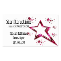 Hot Pink Rising Stars :: Party/Arts/Agent Business Business Cards