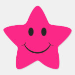 Hot Pink Star Smiley Face Stickers
