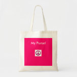 Hot Pink zebra peace sign bag