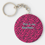hot pink zebra print keychain