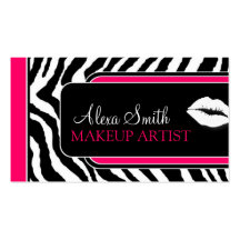 Hot Pink Zebra Print Salon Business Cards