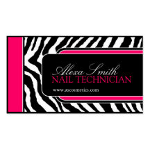 Hot Pink Zebra Print Salon Business Cards