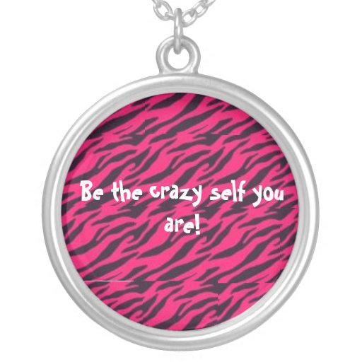 Hot pink zebra stripe necklace
