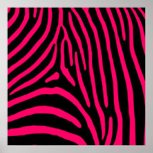 Hot Pink Zebra Stripes Poster