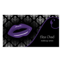 hot purple Makeup artist Business Cards