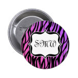 Hot Purple/Pink Zebra Stripes Monogram