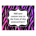 Hot Purple/Pink Zebra Stripes Monogram Post Cards