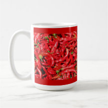 Hot Red Chilli Peppers Outdoors in the Summer Sun Coffee Mugs