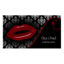 hot red Makeup artist Business Cards