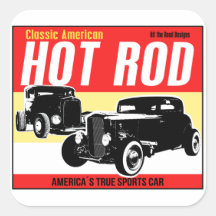 Hot Rod - Classic American Sports Car Square Stickers