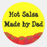 Hot Salsa Retro Custom Canning Labels Round Sticker