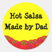 Hot Salsa Retro Custom Canning Labels Round Sticker
