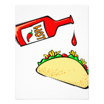 Hot sauce dripping on taco personalised invitations