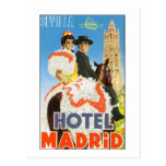 Hotel Madrid Vintage Travel Poster postcards