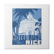 Hotel Ruhl, Nice Vintage Travel Poster Tile