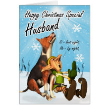 hound husband silent night christmas card