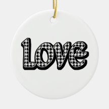 Houndstooth Love Christmas Ornaments